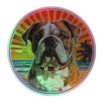 English Bulldog Holographic Sticker - Round 19