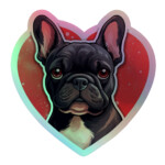 French Bulldog Holographic Sticker - Face 128