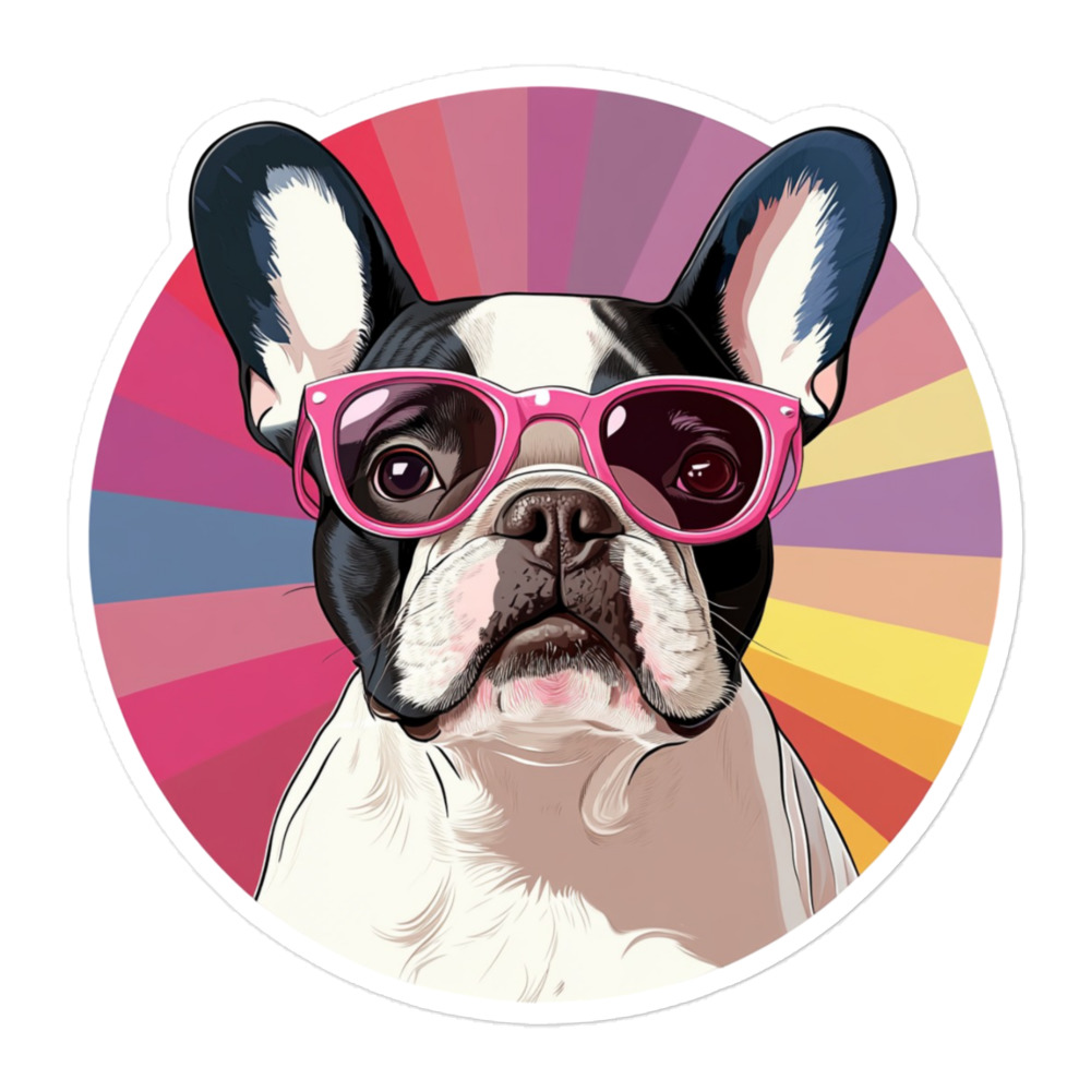 kiss-cut-stickers-white-5.5x5.5-default-691c044458878.jpg French Bulldog Sticker - Round 27 - Image 1