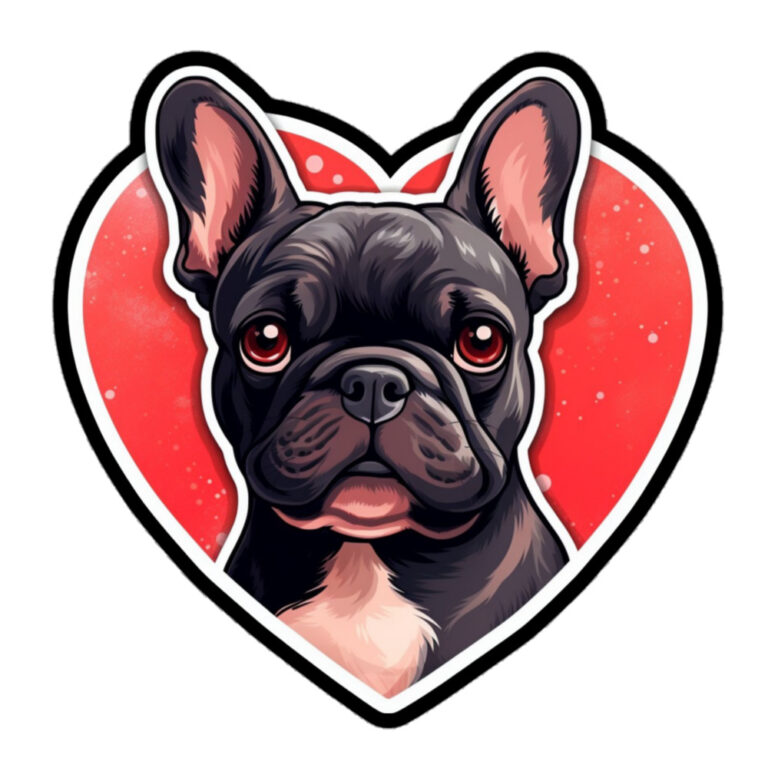 french bulldog sticker - face 128
