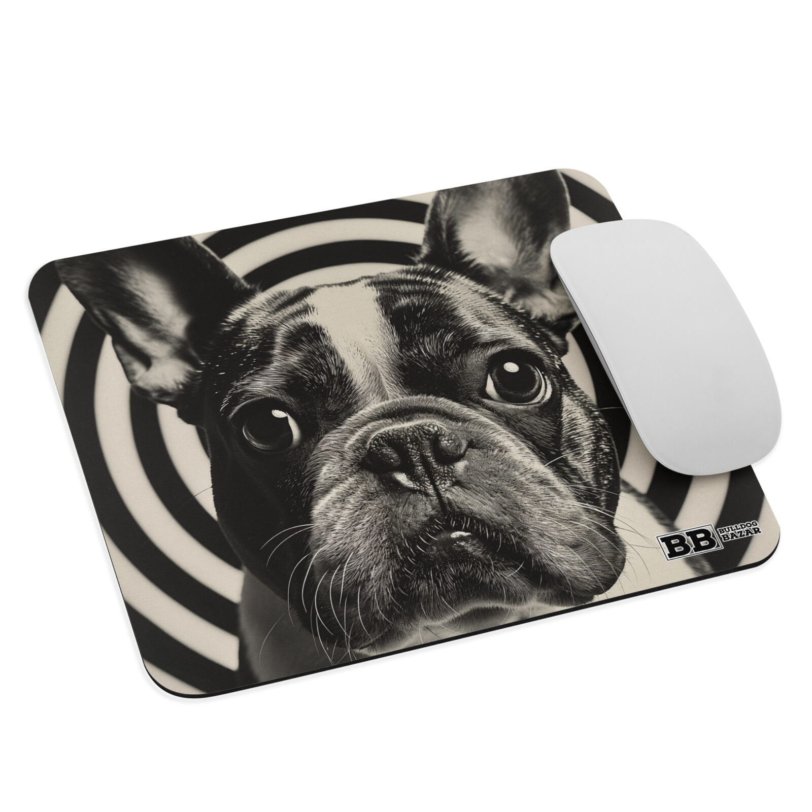 mouse-pad-white-front-691feac5e86f8.jpg French Bulldog Mouse Pad - Hypnotic - Image 1