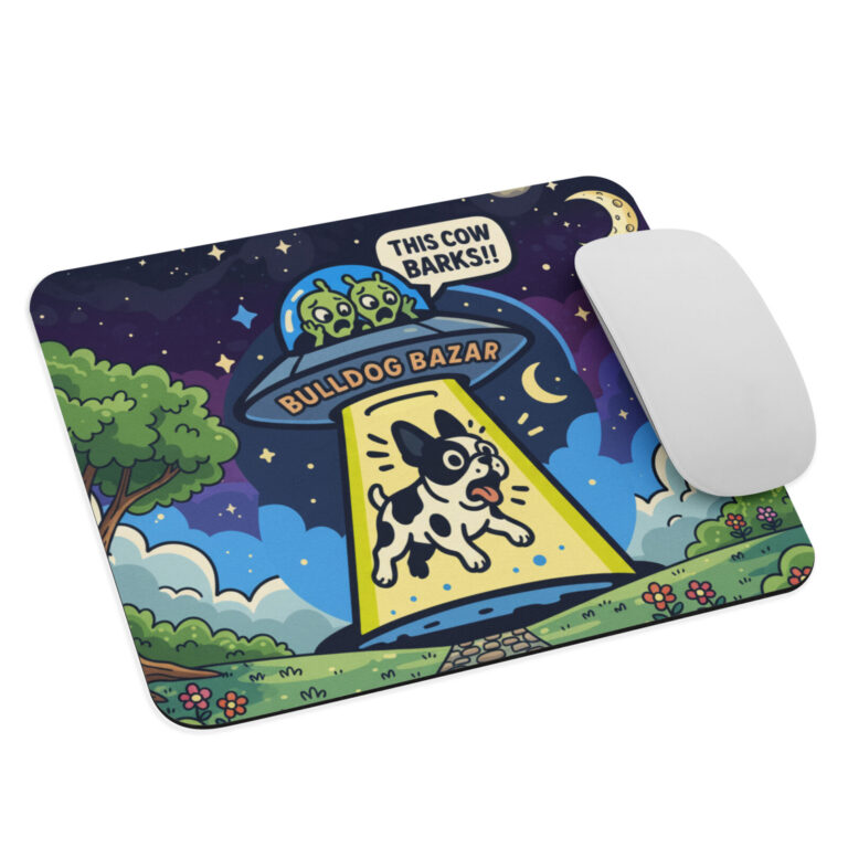french bulldog mouse pad - barking cow