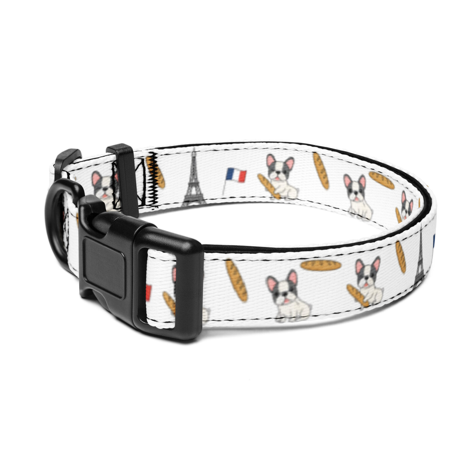 pet-collar-white-l-front-69248e7572dd0.jpg French Bulldog Collar - Baguette - Image 1