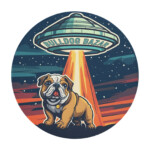 English Bulldog Round Mouse Pad - UFO - Image 3