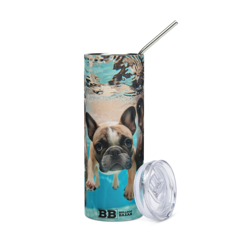 french bulldog stainless steel tumbler - pardon my splash