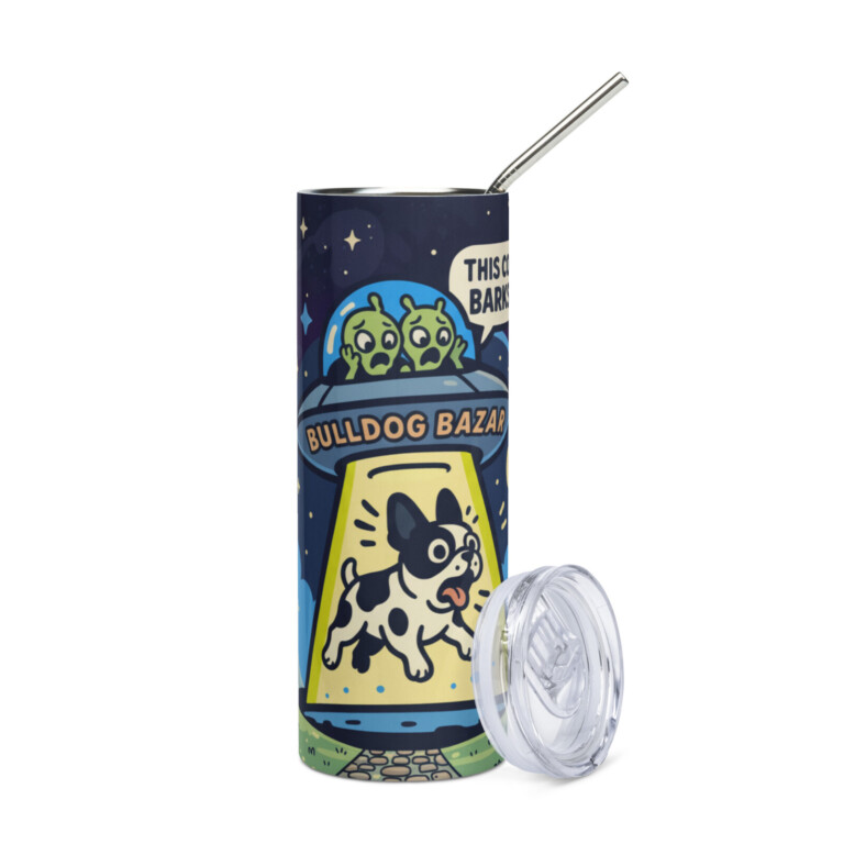 french bulldog stainless steel tumbler - barking cow