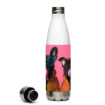French Bulldog Stainless Steel Water Bottle – Bubblegum - White