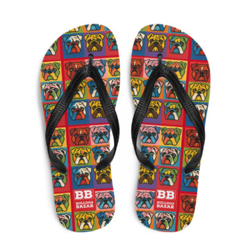 English Bulldog Flip-Flops - Pop Faces