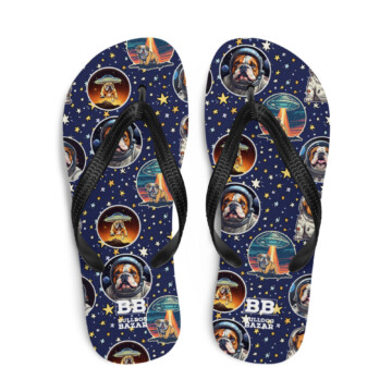 English Bulldog Flip-Flops - Space