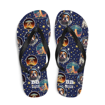 English Bulldog Flip-Flops - Space