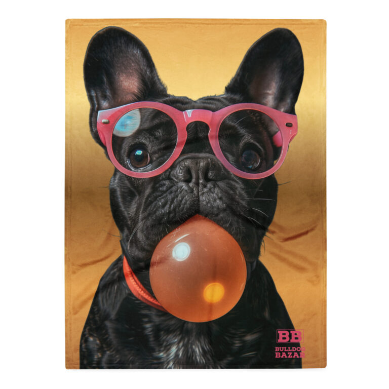 french bulldog throw blanket - bubblegum