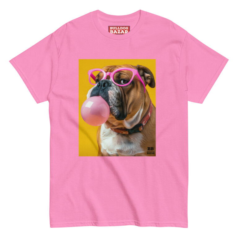english bulldog t-shirt - bubblegum