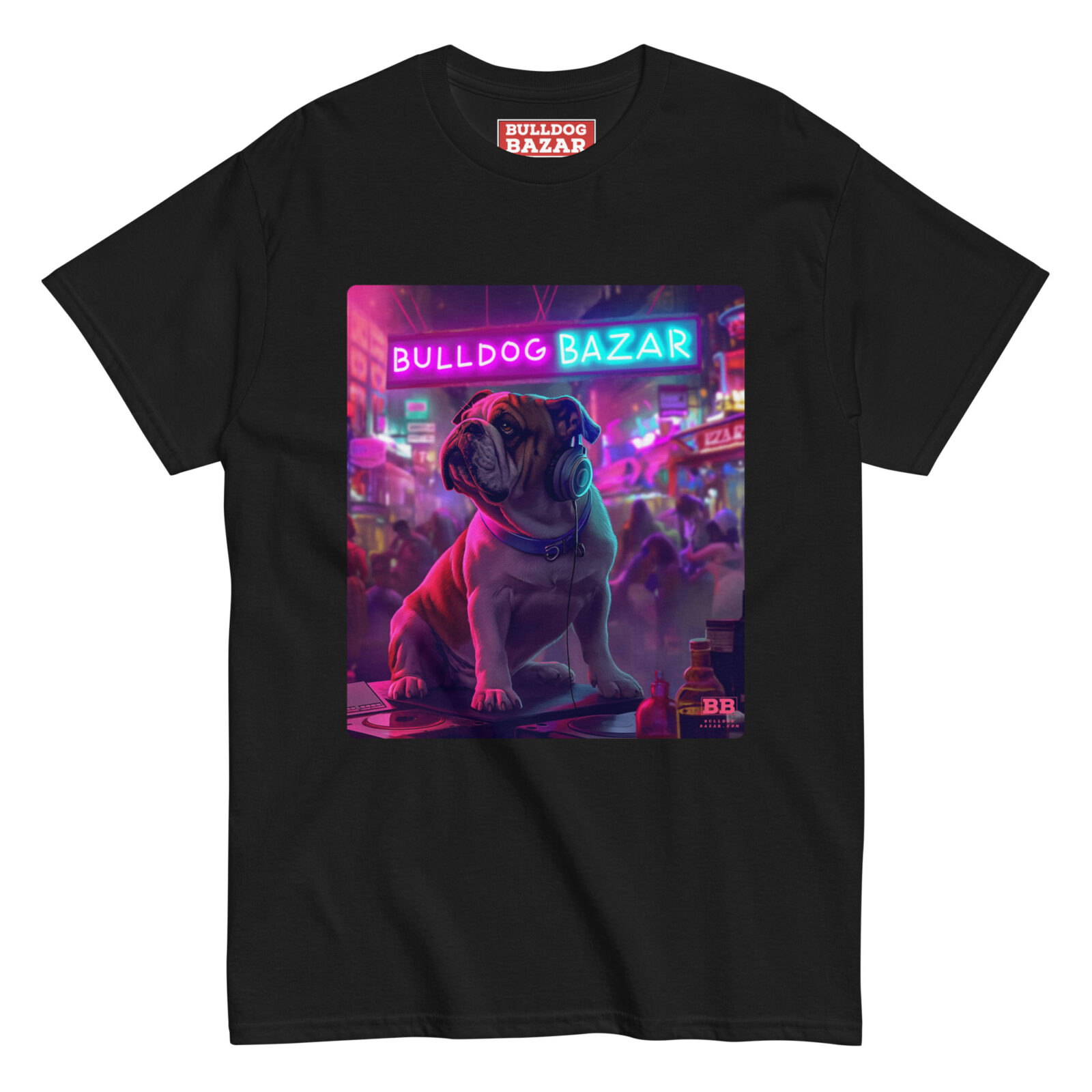 unisex-classic-tee-black-front-691d4b6700be9.jpg English Bulldog T-shirt - Neon - Image 1