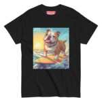 English Bulldog T-shirt - Surfing - Image 2