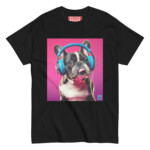 French Bulldog T-shirt - Headphones 3 - Image 2