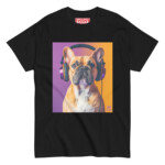 French Bulldog T-shirt - Headphones 6 - Image 2