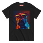 English Bulldog T-shirt - Neon Glasses - Image 3