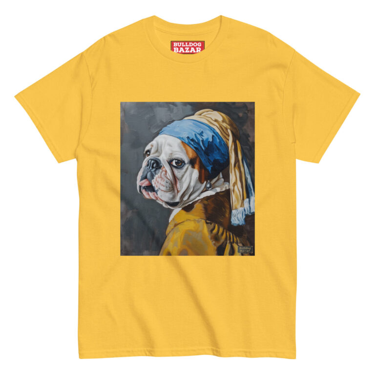 english bulldog t-shirt - pearl earring