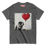 English Bulldog T-shirt - Bullksy - Dark Heather, M
