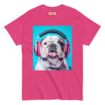 English Bulldog T-shirt - Headphones - Image 6