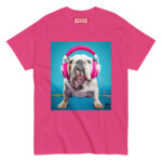 English Bulldog T-shirt - Headphones 2 - Image 7