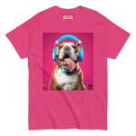 English Bulldog T-shirt - Headphones 3 - Image 5