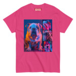 English Bulldog T-shirt - Neon Grid - Image 2