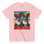 French Bulldog T-shirt - Beach Day - Light Pink, 2XL