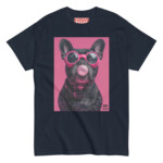 French Bulldog T-shirt - Bubblegum - Navy, 5XL