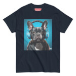 French Bulldog T-shirt - Headphones 2 - Image 3
