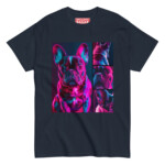 French Bulldog T-shirt - Neon Grid - Image 3