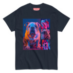 English Bulldog T-shirt - Neon Grid - Image 3