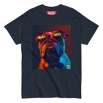 English Bulldog T-shirt - Neon Glasses