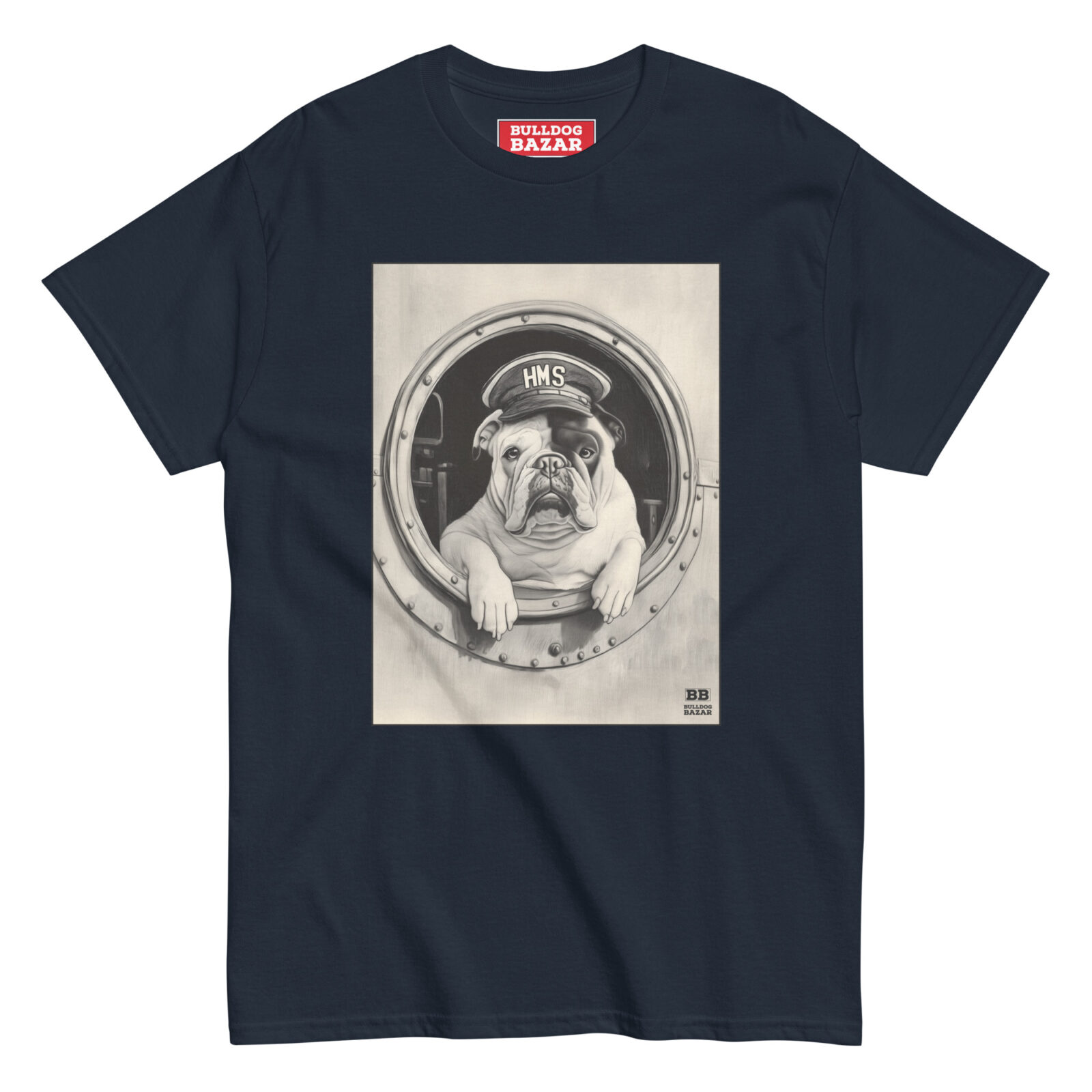 unisex-classic-tee-navy-front-69261a588e078.jpg English Bulldog T-shirt - Venus - Image 1