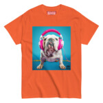 English Bulldog T-shirt - Headphones 2 - Image 8