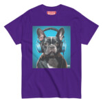 French Bulldog T-shirt - Headphones 2 - Image 4