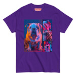 English Bulldog T-shirt - Neon Grid - Image 4