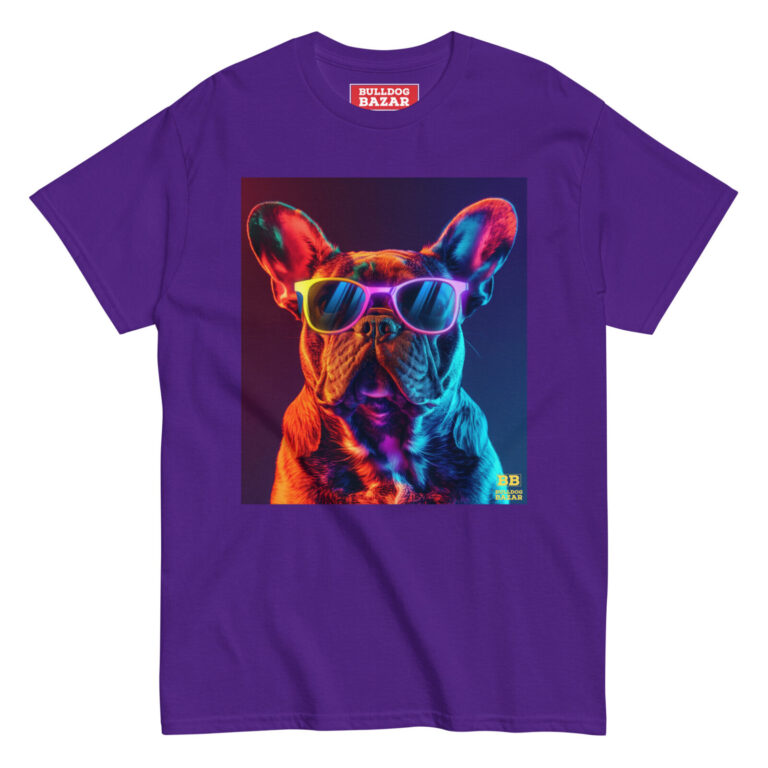 french bulldog t-shirt - neon glasses