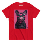 French Bulldog T-shirt - Bubblegum - Red, S