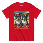 French Bulldog T-shirt - Beach Day - Red, 4XL