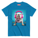 English Bulldog T-shirt - Headphones 2 - Image 6