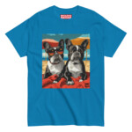 French Bulldog T-shirt - Beach Day - Sapphire, S