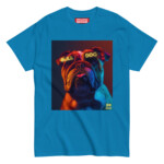 English Bulldog T-shirt - Neon Glasses - Image 2