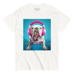English Bulldog T-shirt - Headphones 2