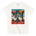 French Bulldog T-shirt - Beach Day - White, 3XL