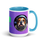English Bulldog Mug - Houston - Blue, 15 oz