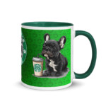 French Bulldog Mug - Starbulls Coffee - 11 oz, Dark green