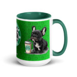 French Bulldog Mug - Starbulls Coffee - 15 oz, Dark green