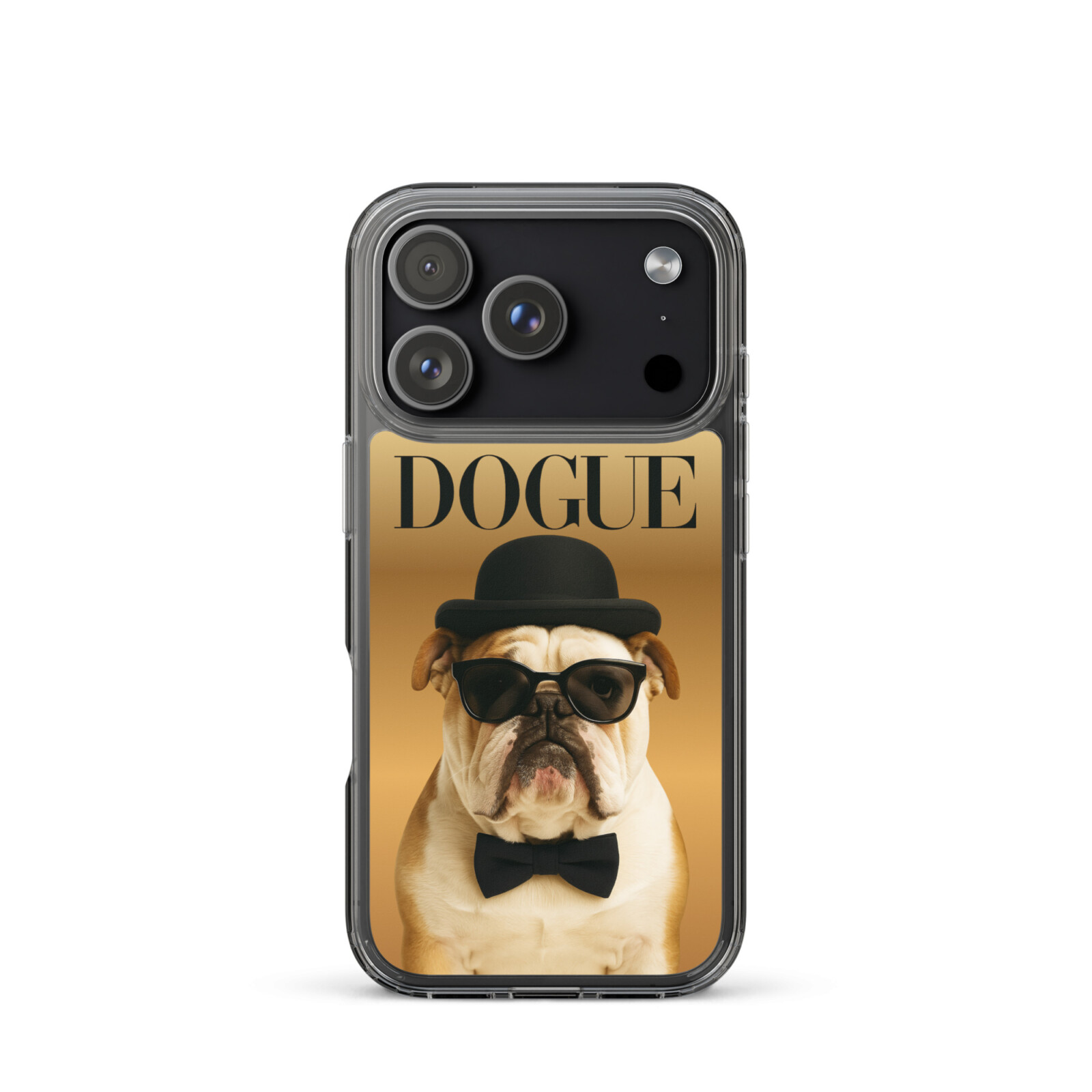 clear-case-for-iphone-iphone-17-pro-case-on-phone-692def27518a8.jpg English Bulldog Case for Iphone - DOGUE - Image 1