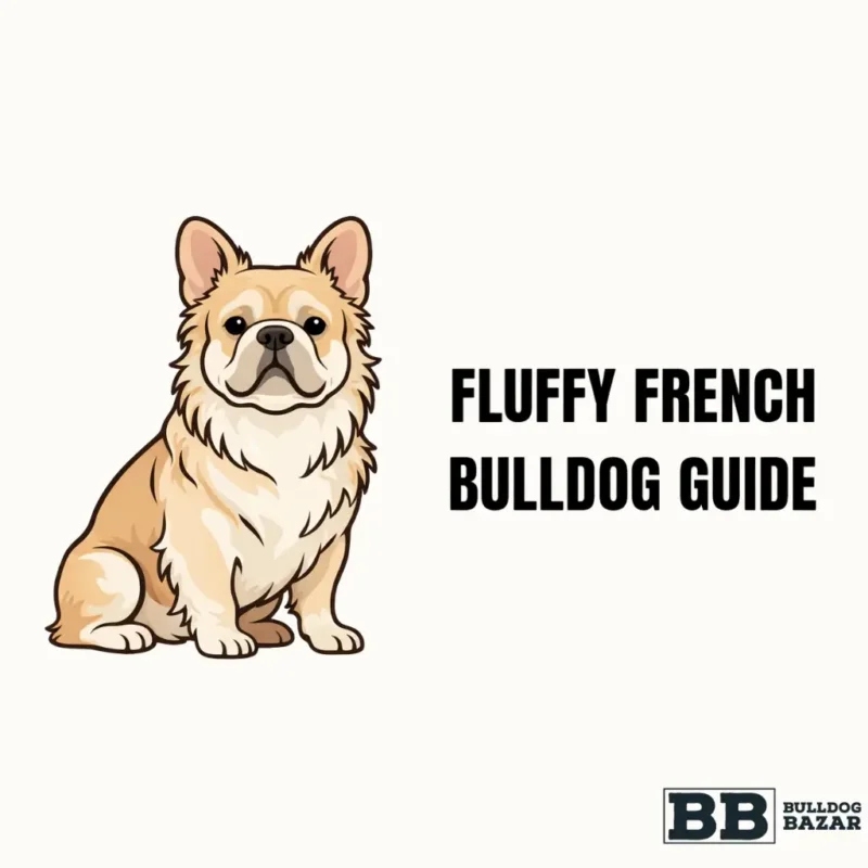 Illustration of a fluffy French bulldog with long hair for an editorial guide